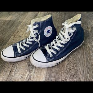 CONVERSE-Navy Blue High-Top, Lightly Worn-Size 9